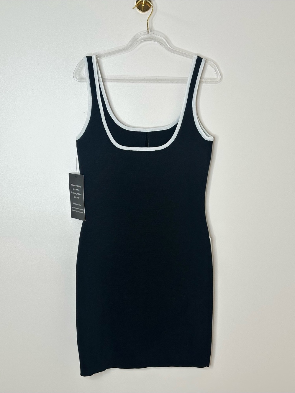Endless Rose Contrast Trim Knit Mini Dress NWT Size S - Picture 3 of 5